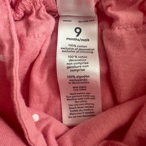 Carter’s Pink Cat Bubble Romper white polka dots ruffle butt - Picture 5 of 5